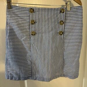 Altar'd State Blue and White Striped Mini Skirt